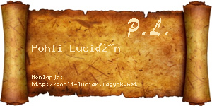 Pohli Lucián névjegykártya